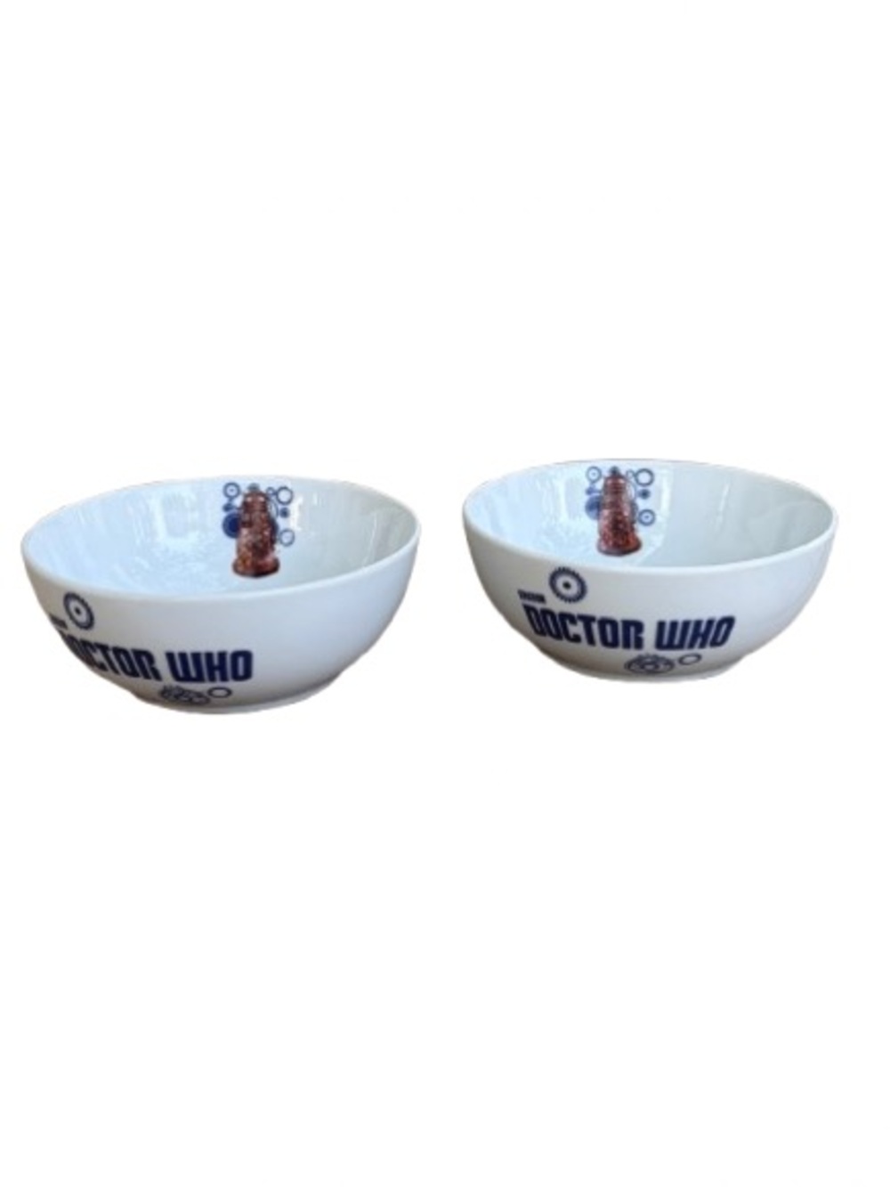 Doctor Who Set of 2 Cereal Bowls 6” Official BBC Vandor Dalek Pop Culture